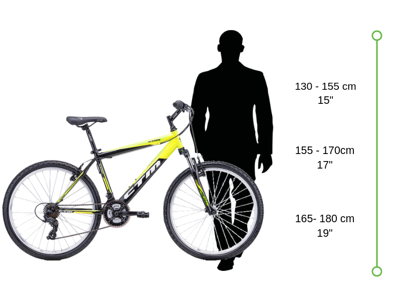 26" horské kolo CTM Axon limetová